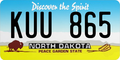 ND license plate KUU865