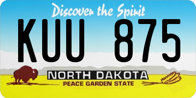 ND license plate KUU875