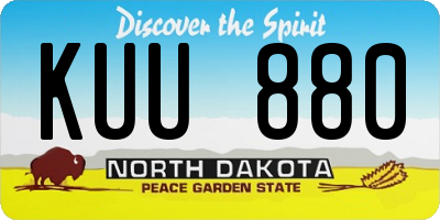 ND license plate KUU880