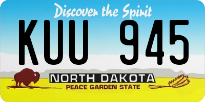 ND license plate KUU945