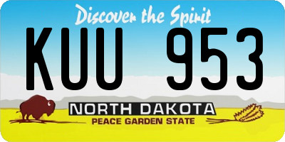 ND license plate KUU953