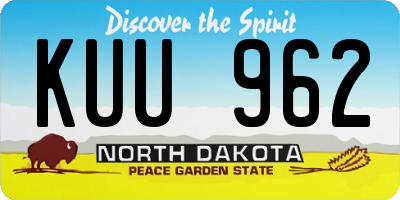 ND license plate KUU962