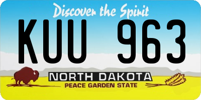 ND license plate KUU963