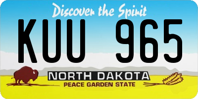 ND license plate KUU965
