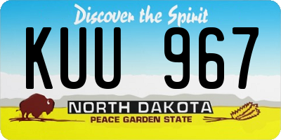 ND license plate KUU967