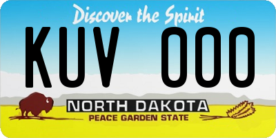 ND license plate KUV000