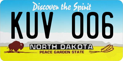 ND license plate KUV006