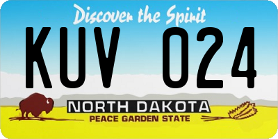 ND license plate KUV024