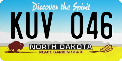ND license plate KUV046