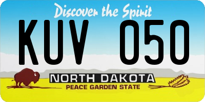 ND license plate KUV050