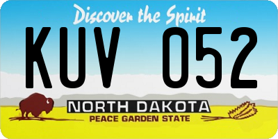 ND license plate KUV052