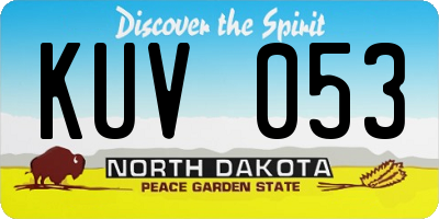 ND license plate KUV053