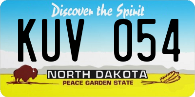 ND license plate KUV054