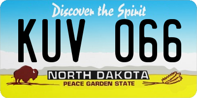 ND license plate KUV066