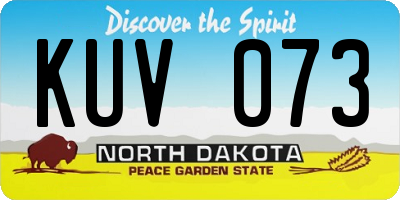 ND license plate KUV073