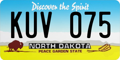 ND license plate KUV075