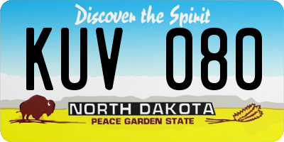 ND license plate KUV080