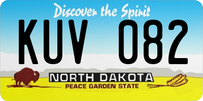 ND license plate KUV082