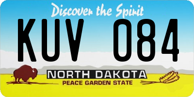 ND license plate KUV084