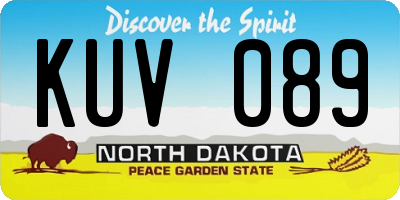 ND license plate KUV089