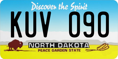 ND license plate KUV090