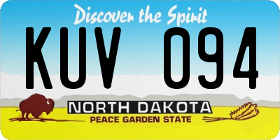 ND license plate KUV094