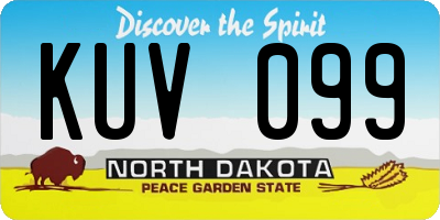 ND license plate KUV099