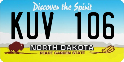 ND license plate KUV106