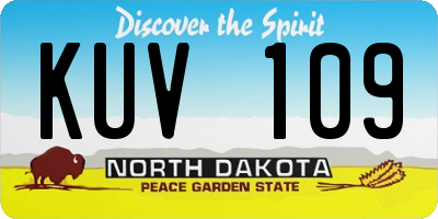 ND license plate KUV109