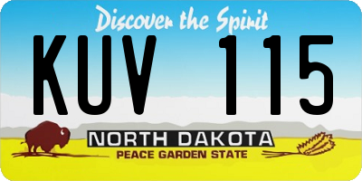 ND license plate KUV115