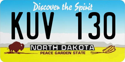 ND license plate KUV130