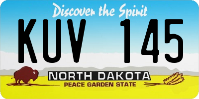 ND license plate KUV145