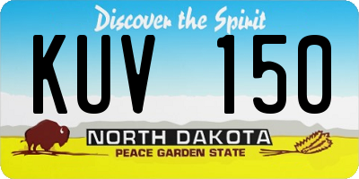 ND license plate KUV150