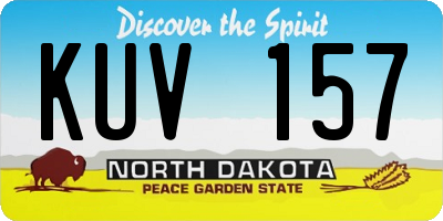 ND license plate KUV157