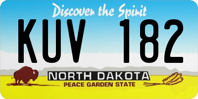 ND license plate KUV182