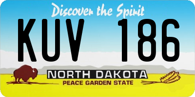 ND license plate KUV186