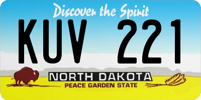 ND license plate KUV221