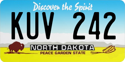 ND license plate KUV242