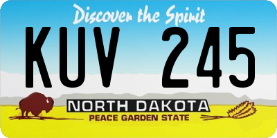 ND license plate KUV245