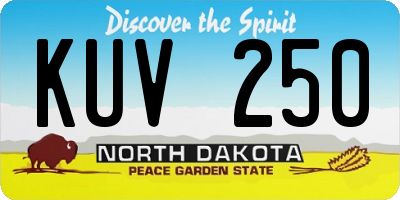 ND license plate KUV250