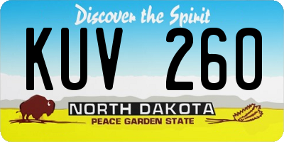 ND license plate KUV260