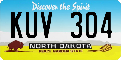 ND license plate KUV304