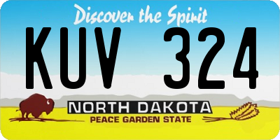 ND license plate KUV324