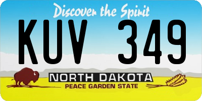 ND license plate KUV349