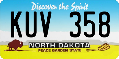 ND license plate KUV358