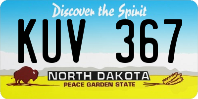 ND license plate KUV367
