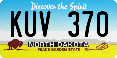 ND license plate KUV370