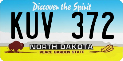 ND license plate KUV372