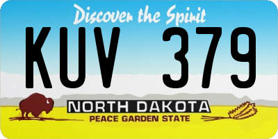 ND license plate KUV379