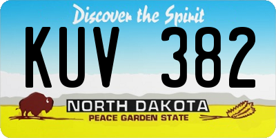 ND license plate KUV382